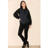 Women's Tweed Check Waistcoat Blue Suit