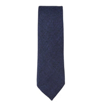 Men's Tweed Blue Herringbone Tie & Pocket Square Set