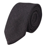 Men's Tweed Plum Herringbone Tie & Pocket Square Set