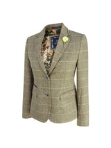 Womens Tan Brown Tweed Blazer