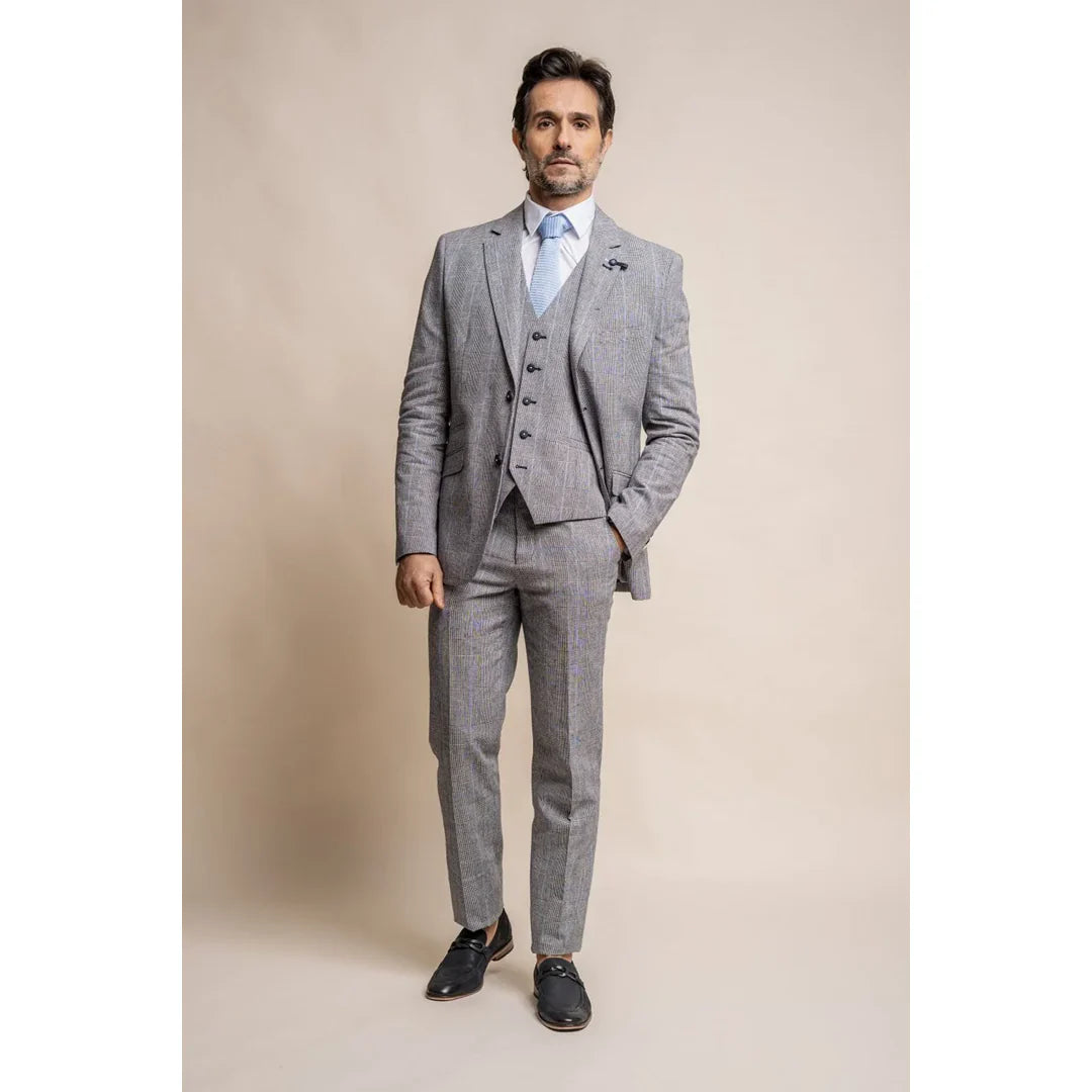 Arriga - Men's Grey Blue Check Blazer