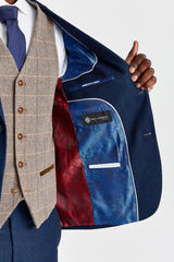 Arthur Navy Suit with Harris Brown Contrasting Tweed Waistcoat