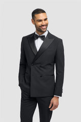 Aspen - Men's Black Double Breasted Tuxedo Blazer