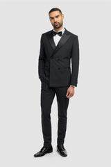 Aspen - Men's Black Double Breasted Tuxedo Blazer