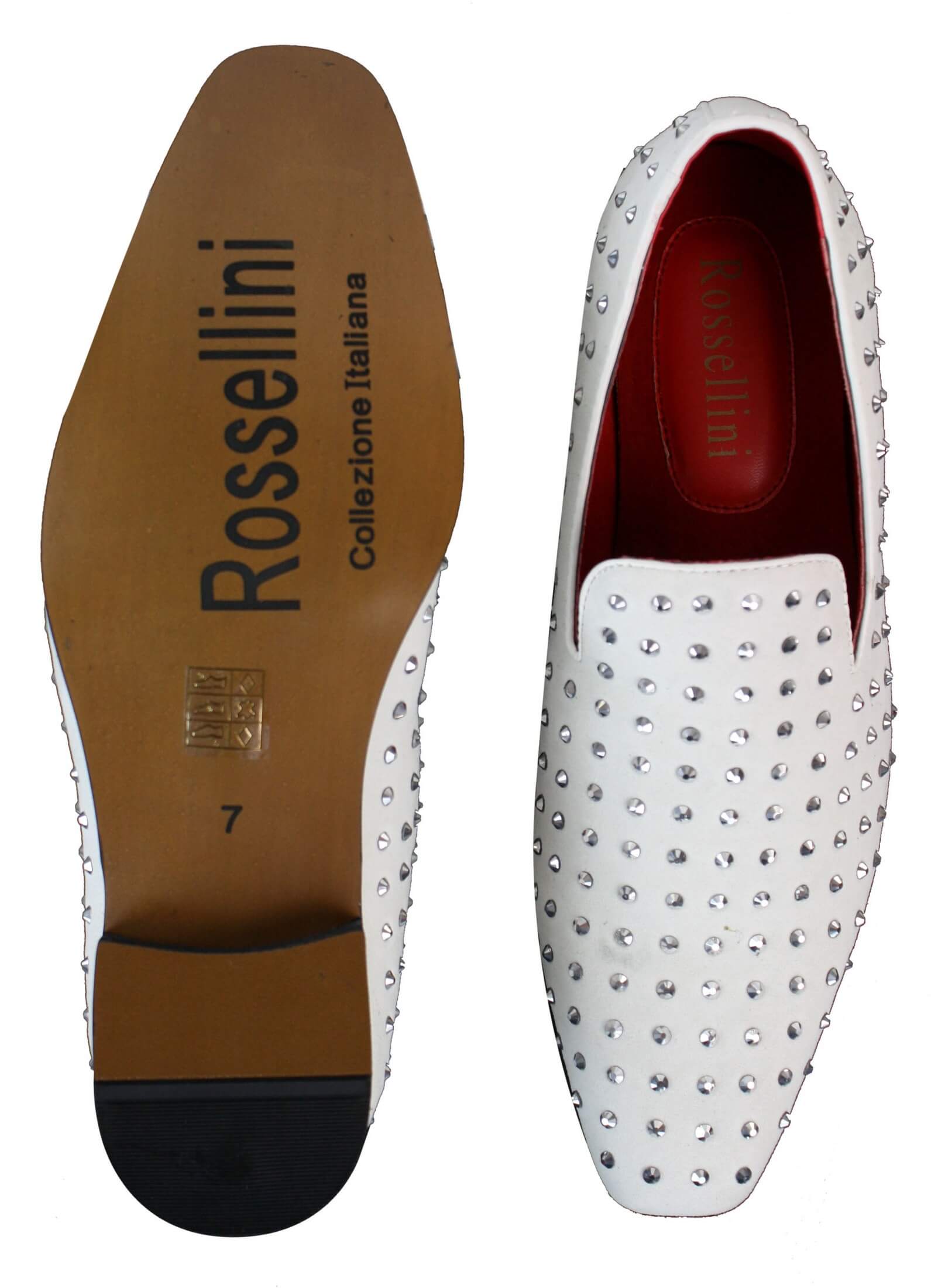 Mens Suede Slip On Loafers Shoes Stud Spikes Silver Smart Casual Shiny Party