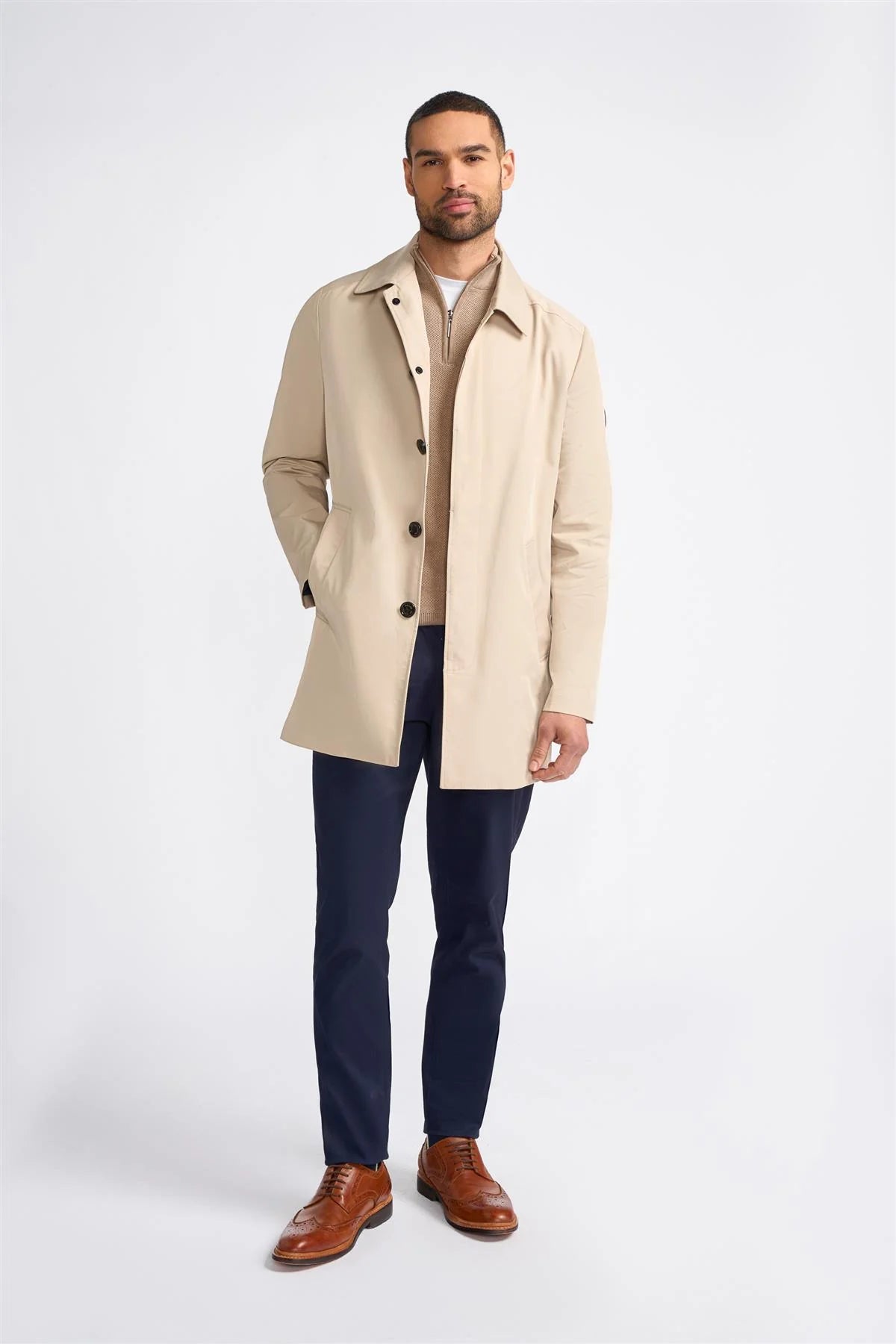 Barracuda - Men's Lightweight Classic Trench Coat Beige