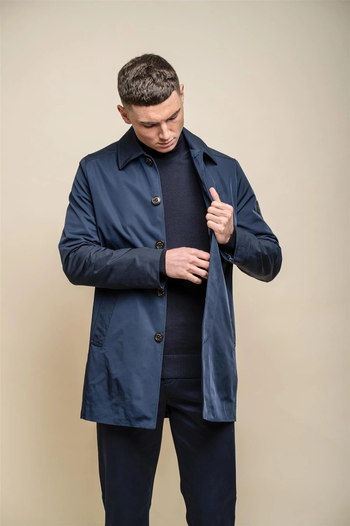 Barracuda - Men's Lightweight Classic Trench Coat Navy