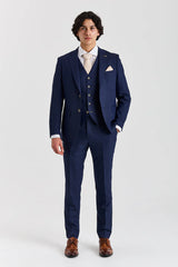 Belmont -Navy Blue 3 Piece Classic Wedding Suit for Men