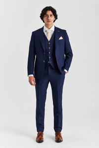 Belmont -Navy Blue 3 Piece Classic Wedding Suit for Men