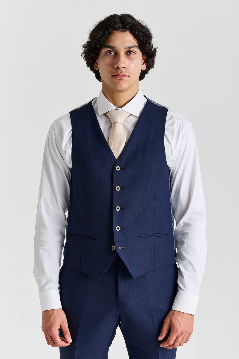 Belmont -Navy Blue 3 Piece Classic Wedding Suit for Men