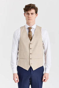 Belmont Navy Suit with Belmont Beige Contrasting Waistcoat