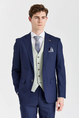 Belmont Navy Suit with Belmont Sage Contrasting Waistcoat