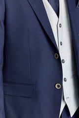 Belmont Navy Suit with Belmont Silver Contrasting Waistcoat