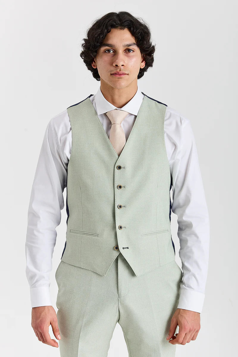 Belmont - Sage Green Wedding 3 Piece Suit for Men