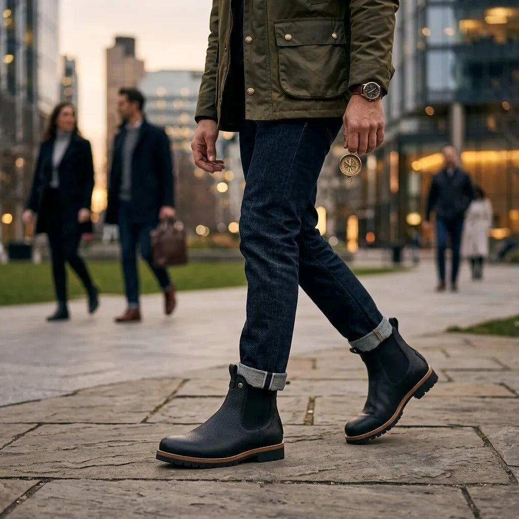 Beny Igloo C1 - Men's Black Waterproof Leather Chelsea Boots