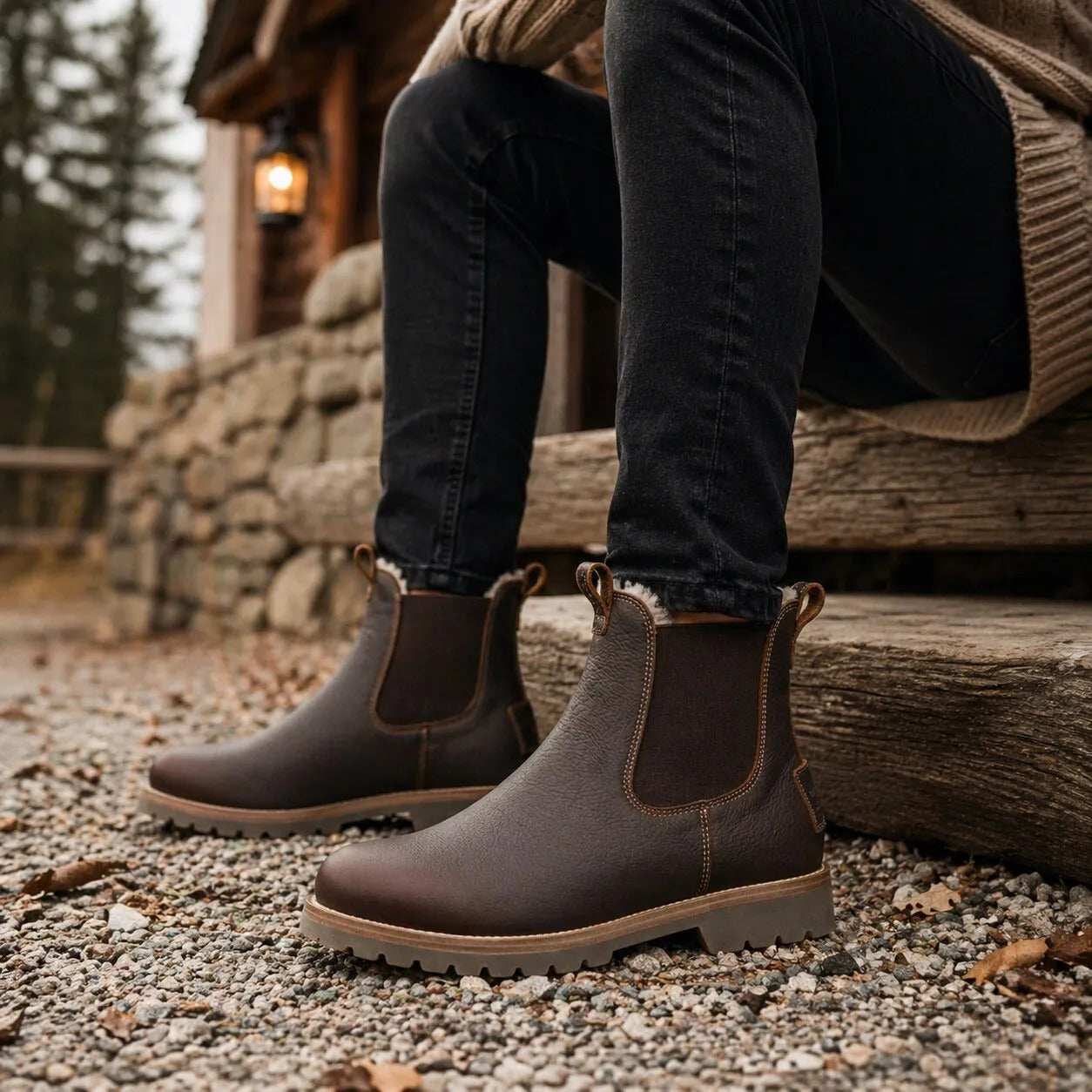 Beny Igloo C2 - Men's Brown Waterproof Leather Chelsea Boots
