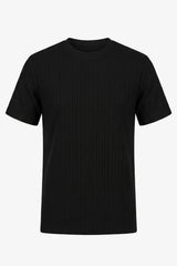 Black Ribbed Classic TShirt for Men