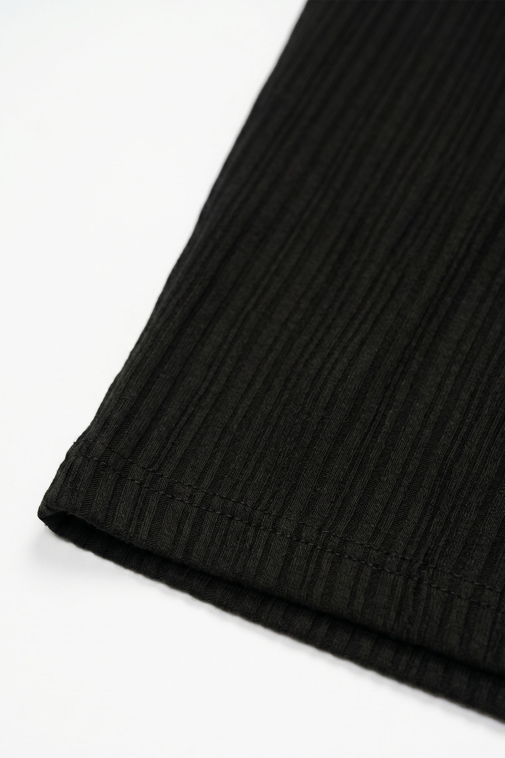 Black Ribbed Classic TShirt for Men