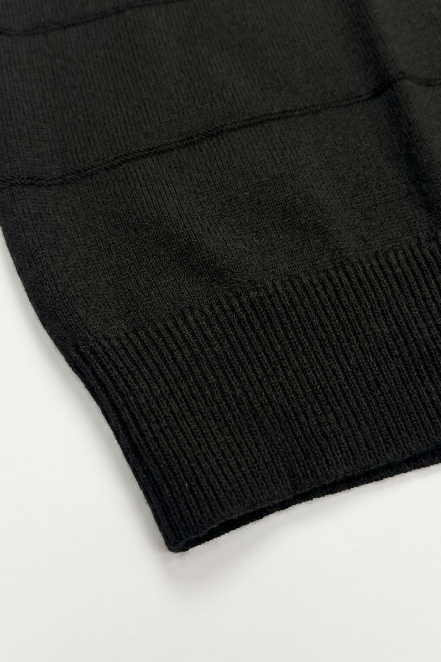 Black Textured Knitted T-Shirt for Men