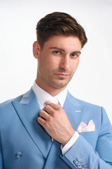 Bond - Men's Sky Blue Double Breasted Blazer
