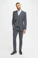 Bond - Men's Charcoal 3 Piece Tailored Fit Suit