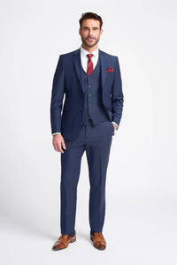 Bond - Men's Navy 3 Piece Tailored Fit Suit