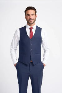 Bond - Men's Navy 3 Piece Tailored Fit Suit