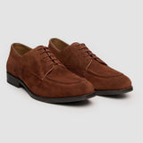 Brera - Men's Brown Suede Classic Lace-Up Derby Shoes