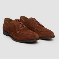 Brera - Men's Brown Suede Classic Lace-Up Derby Shoes