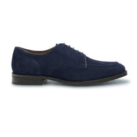 Brera - Men's Navy Suede Classic Lace-Up Derby Shoes