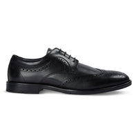 Cambridge - Men's Black Wingtip Brogue Derby Shoes