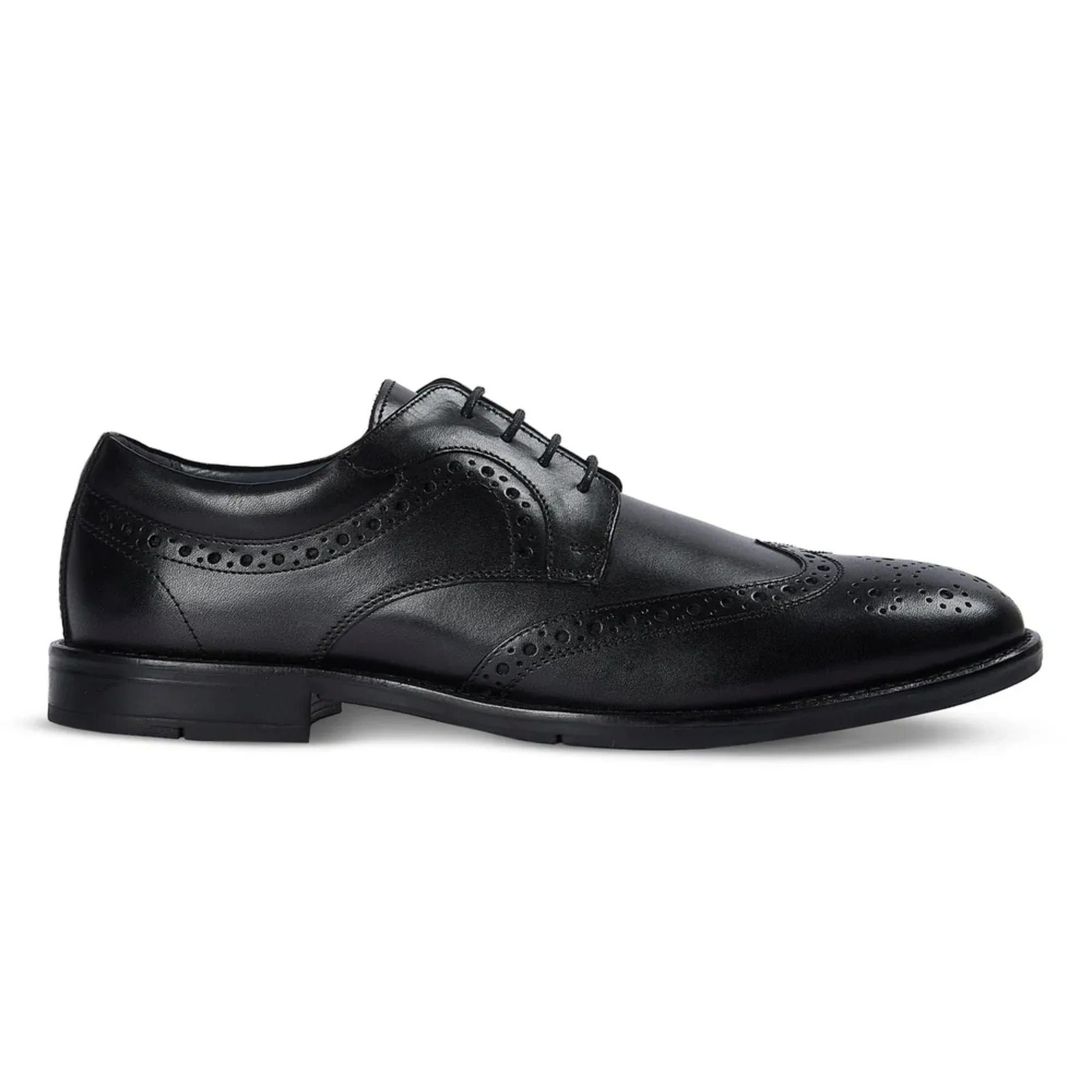 Cambridge - Men's Black Wingtip Brogue Derby Shoes