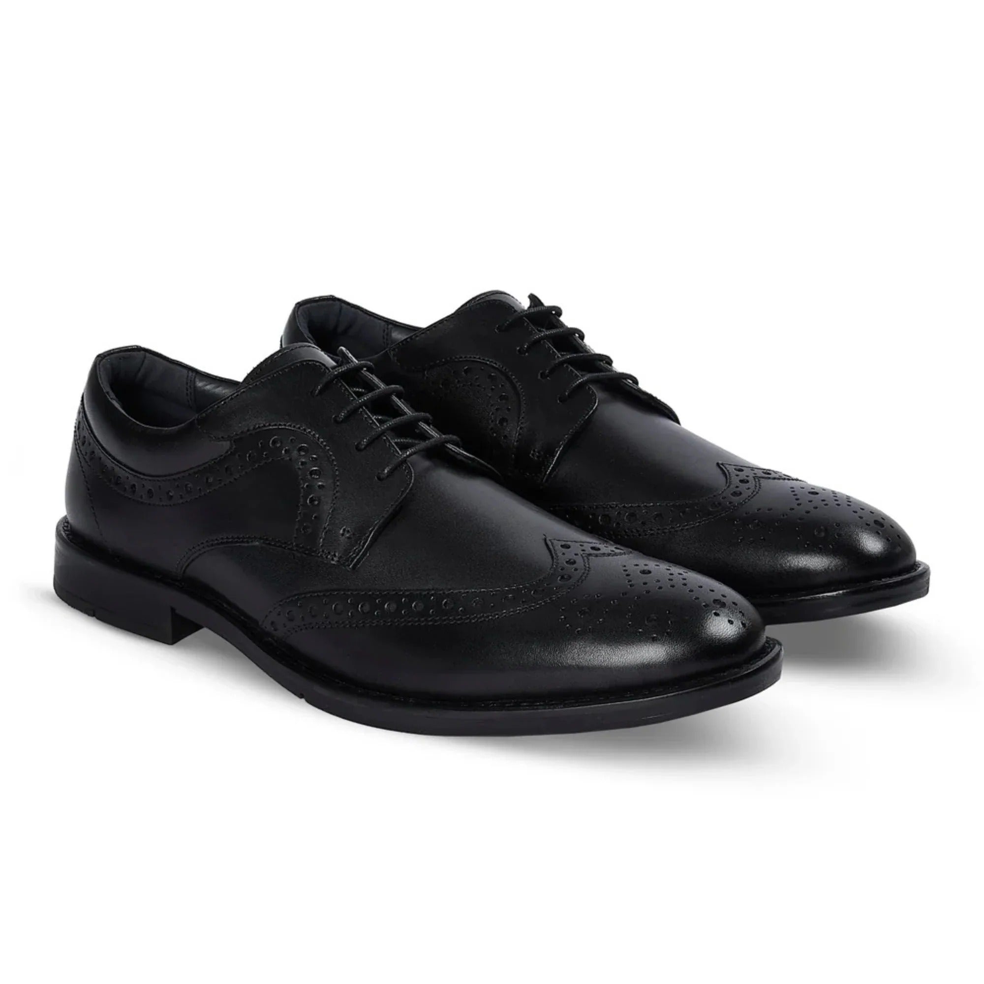 Cambridge - Men's Black Wingtip Brogue Derby Shoes
