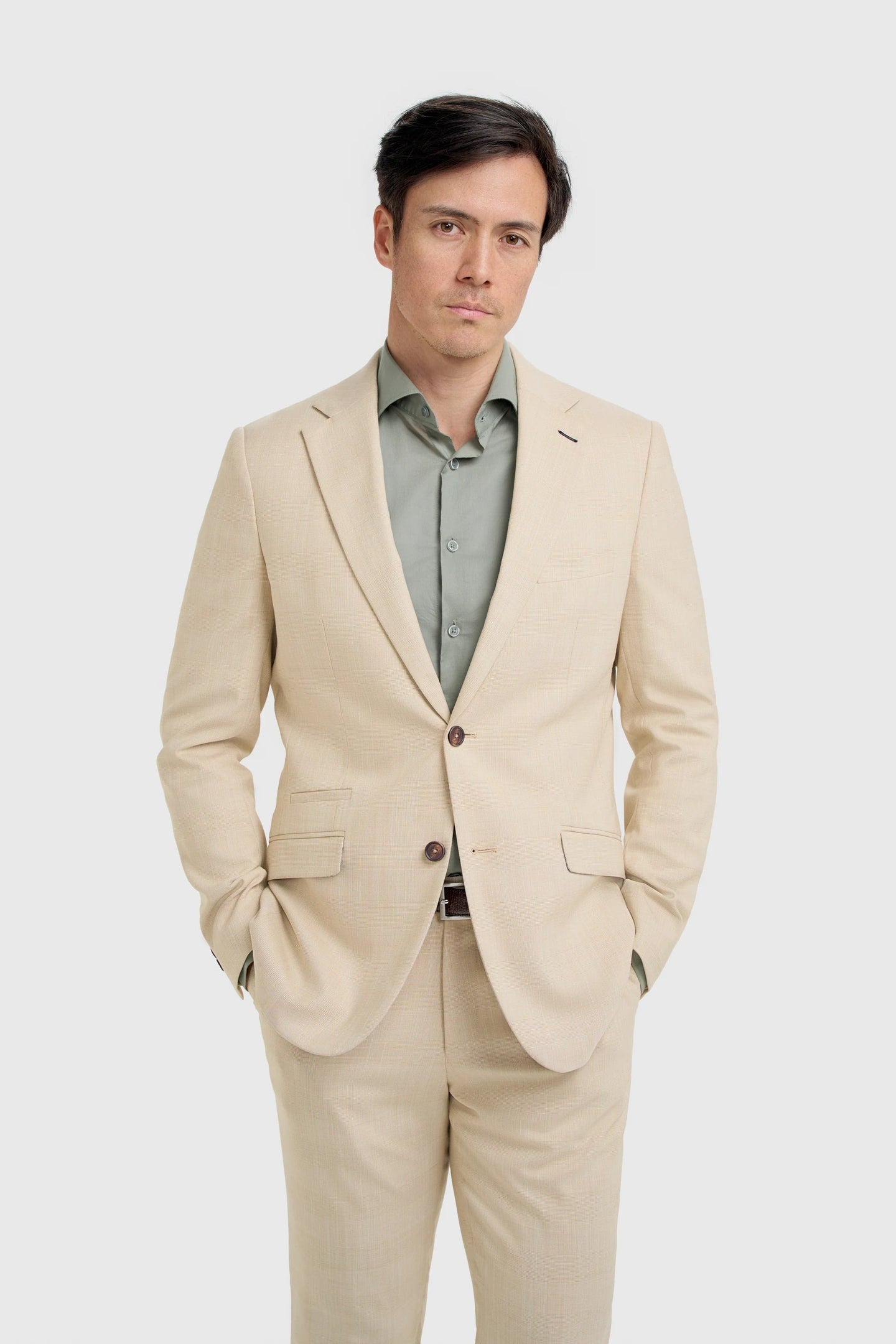 Camden - Men's Beige Check Blazer