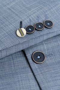 Camden - Men's Blue 3 Piece Check Suit