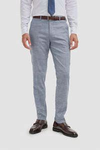 Camden - Men's Blue 3 Piece Check Suit