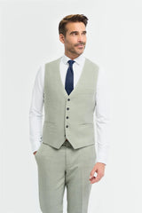 Camden - Men's Sage Green 3 Piece Tailored Fit Suit