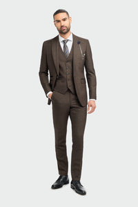 Caridi - Men's Tweed Brown Blazer