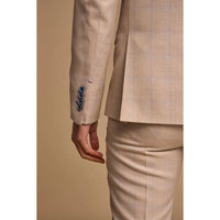 Caridi - Men's 2 Piece Beige Double Breasted Suit