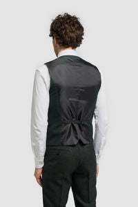Caridi - Men's Olive Green Tweed Waistcoat