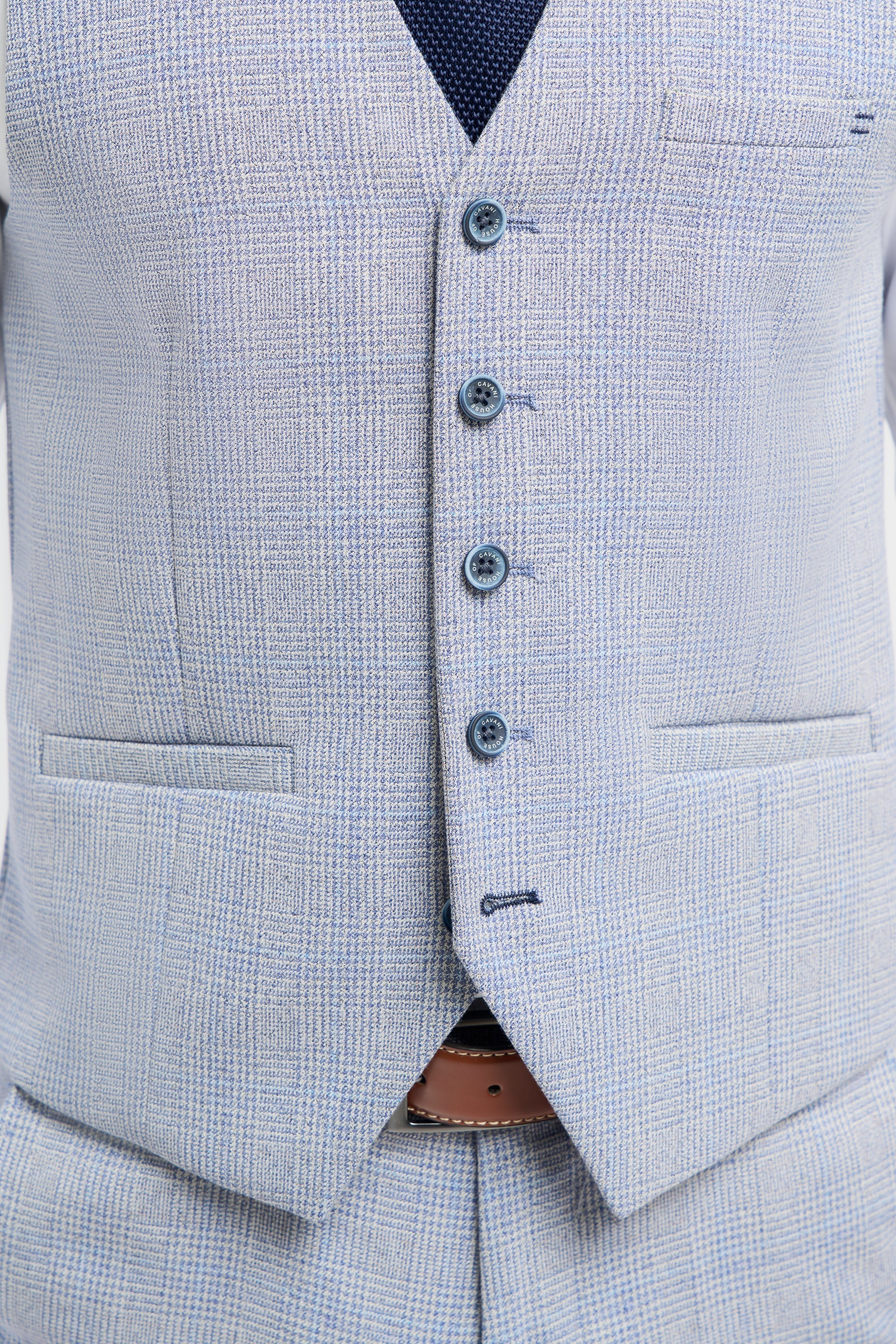 Caridi - Men's Wedding Light Blue Waistcoat