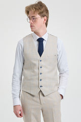 Mens Cream 3 Piece Wedding Suit - Cavani Caridi