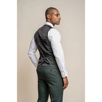 Caridi - Men's Olive Green Tweed Waistcoat