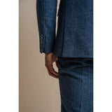 Carnegi - Men's Navy Check Tweed Blazer