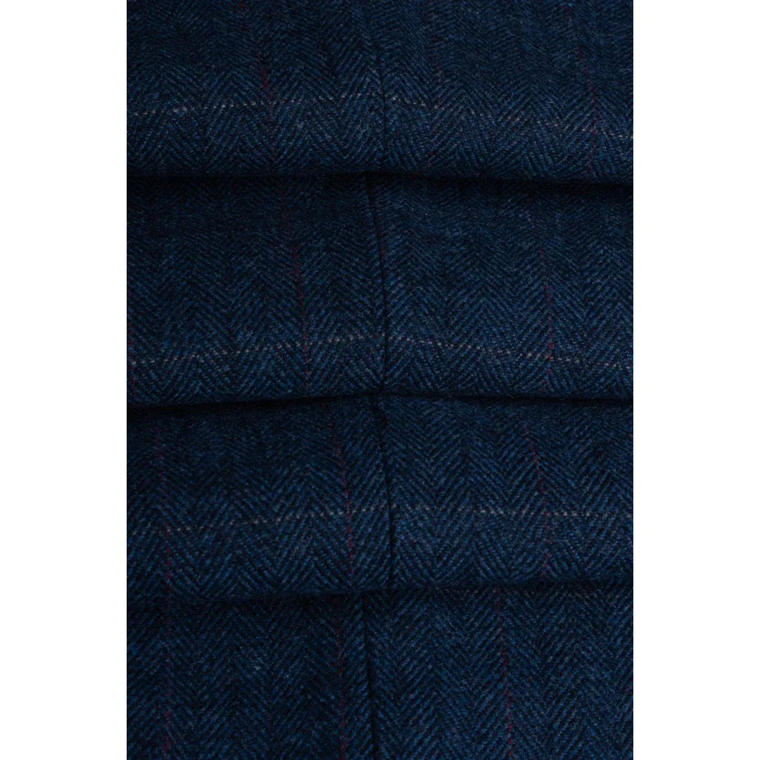 Carnegi - Men's Navy Check Tweed Blazer
