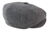 Mens 8 Panel Newsboy Cap - Cavani Martez - Dark Grey