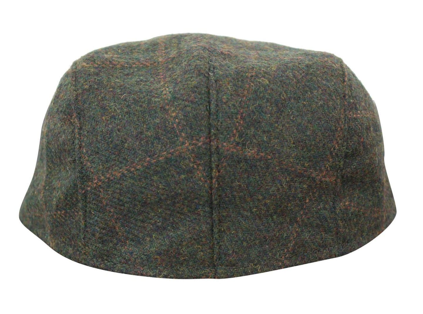 Cavani Kempson Flat Cap - Mens Tweed Wool Check Grandad Hat Vintage - Olive Green/Navy Blue
