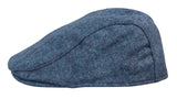 Mens Grandad Baker Flat Blue Cap 8 Panel Tweed Vintage Classic Smart Casual 1920s