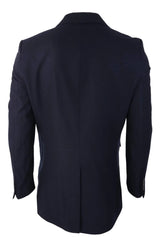 Cavani Mens Classic 3/4 Length Navy Overcoat