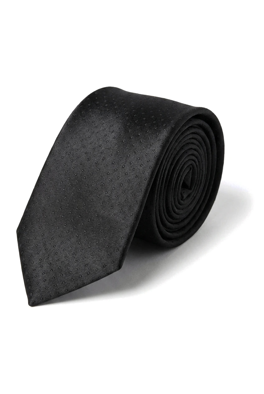 Cavani Satin Tie - Mens Matching Satin Silk Tie Hanky Hankerchief & Tie Clip Polka Dot Wedding Prom Office